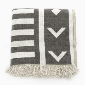 Boho Farmhouse Woven Throw Blanket | Chimborazo Beige