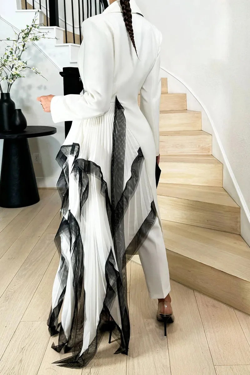BR3064 Blazer Ruffle Short Dress