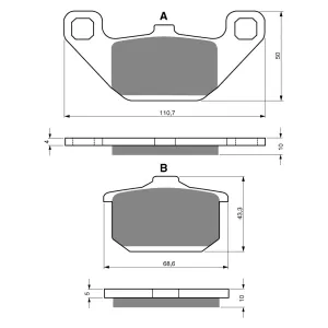 BRAKE PADS GOLDFREN SINTERED SPORTS GF037 - S3 ( PH26 )