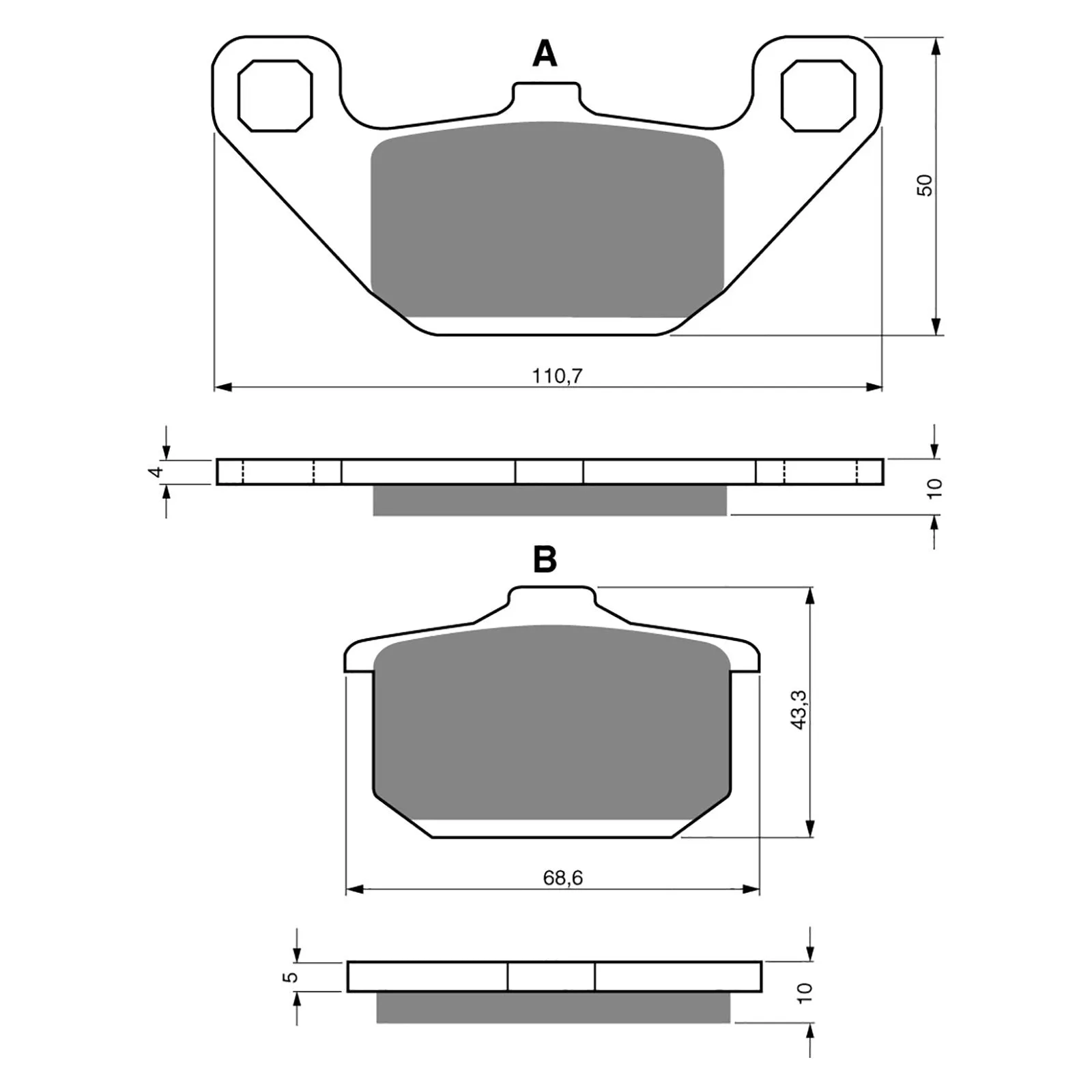 BRAKE PADS GOLDFREN SINTERED SPORTS GF037 - S3 ( PH26 )
