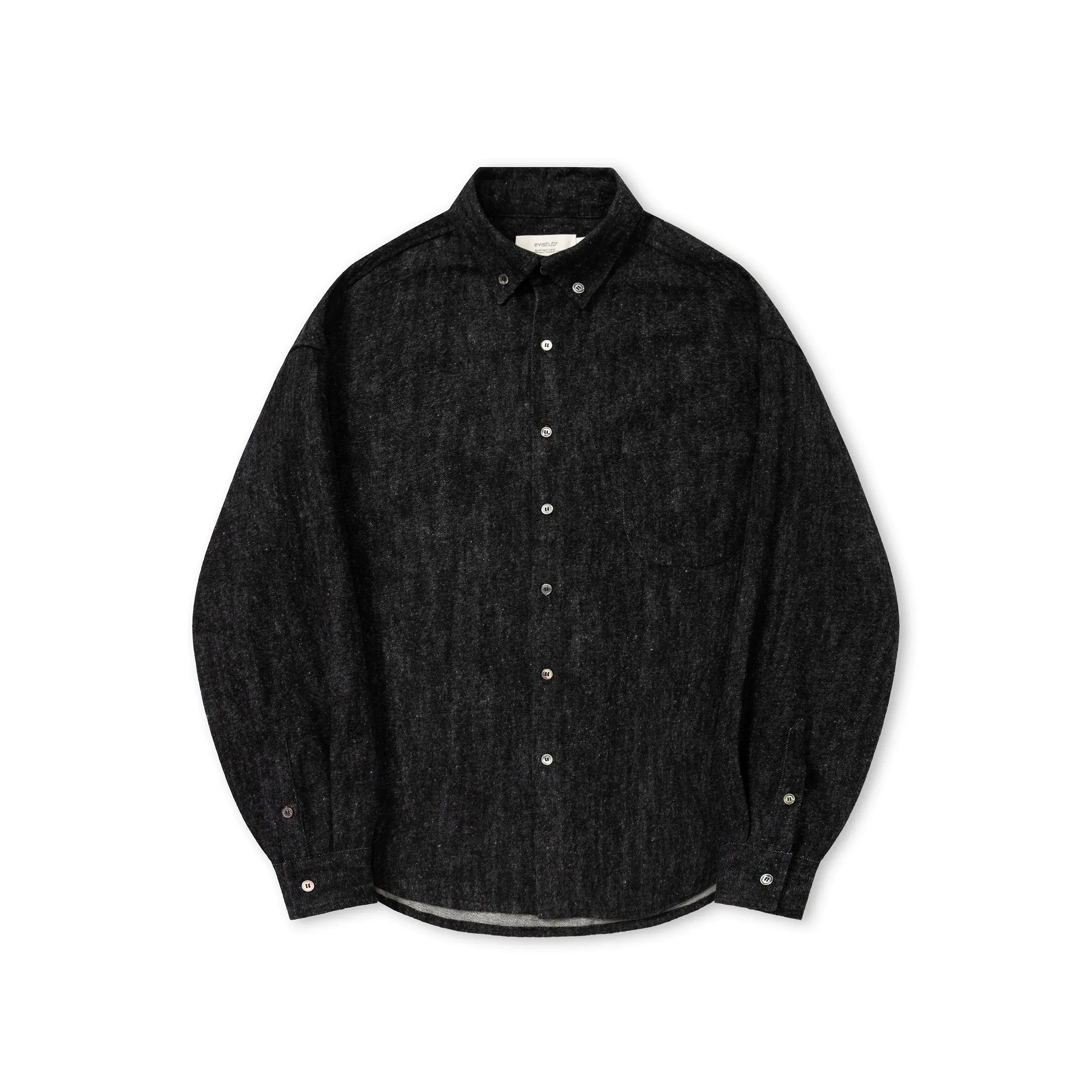 Brushed Denim Button-Up Shirt