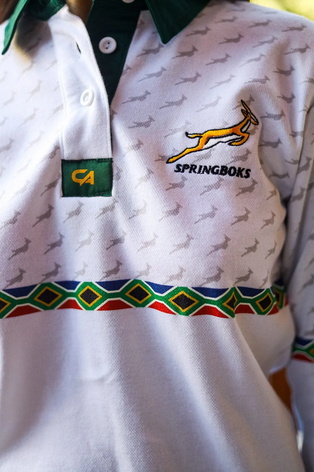 CA Ladies Supporters Cotton Golfer L/Sleeve | White Amandla