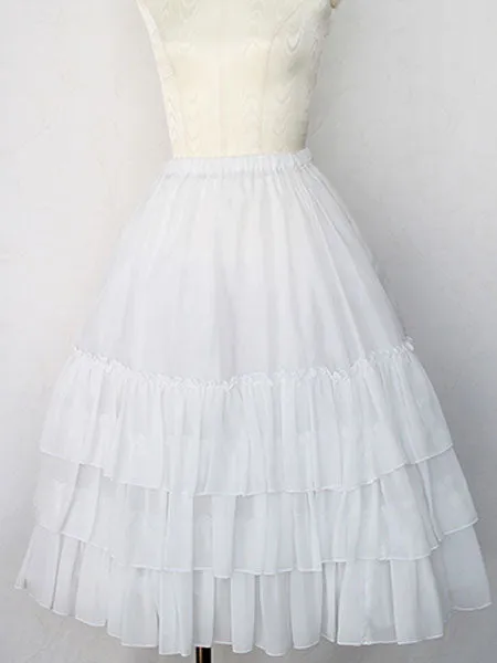 Chiffon Lolita Petticoat Layered Ruffle Pleated Underskirt