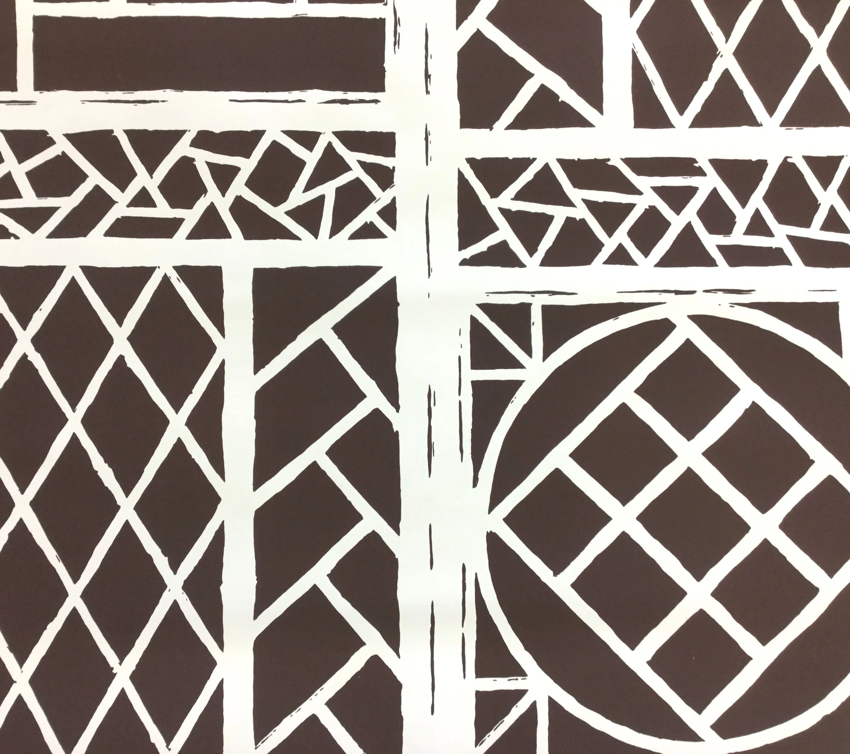 China Seas Wallpaper: Trellis Background - Custom Brown on Almost White Paper (5 yard minimum)