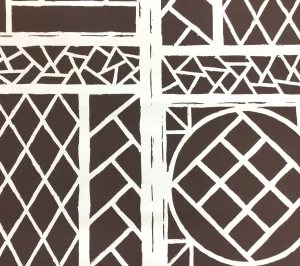 China Seas Wallpaper: Trellis Background - Custom Brown on Almost White Paper (5 yard minimum)