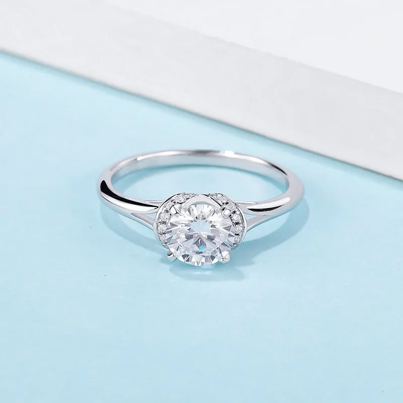Classic Round Cut Moissanite Diamond Beloved Solitaire Rings