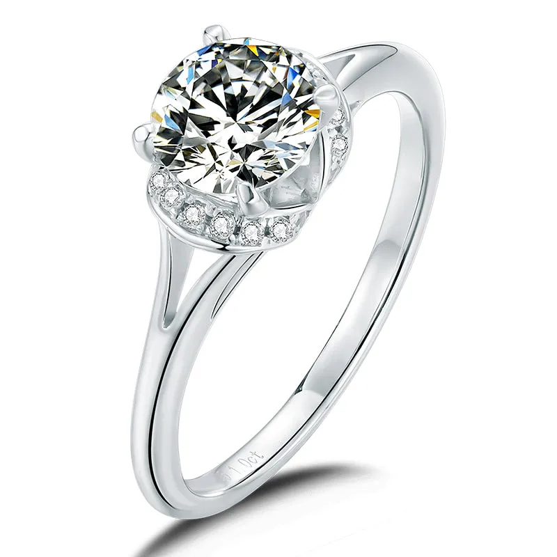 Classic Round Cut Moissanite Diamond Beloved Solitaire Rings
