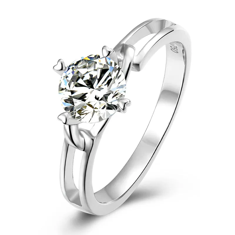 Classic Round Cut Moissanite Diamond  Butterfly Solitaire Ring