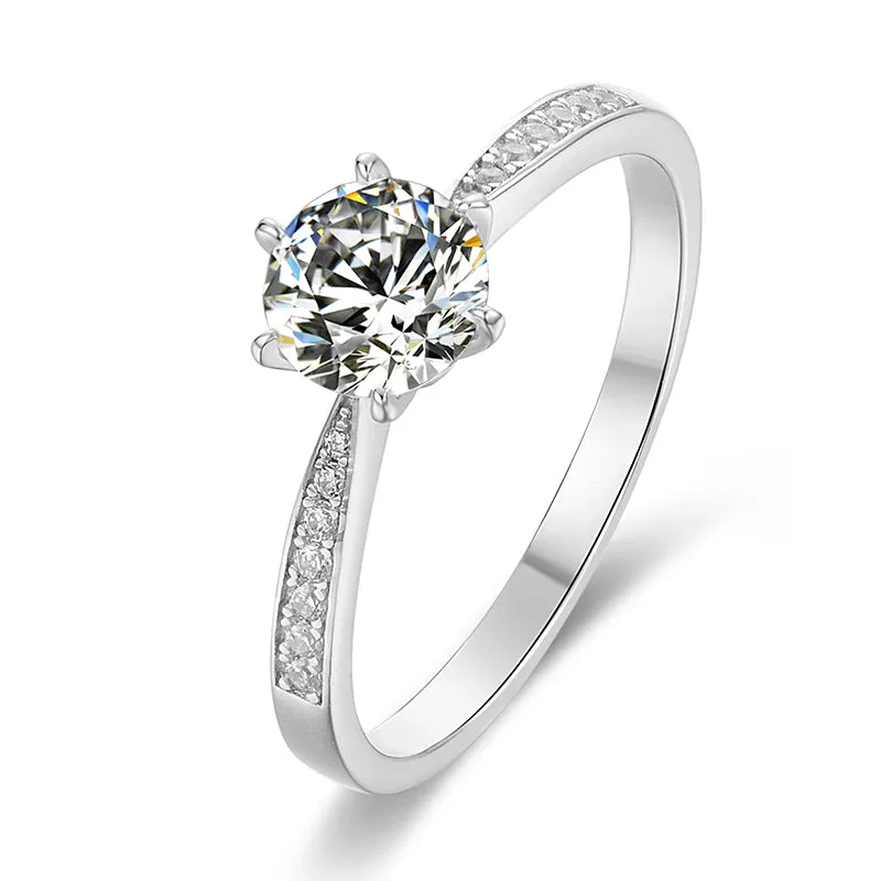 Classic Round Cut Moissanite Diamond Fashion Solitaire Rings