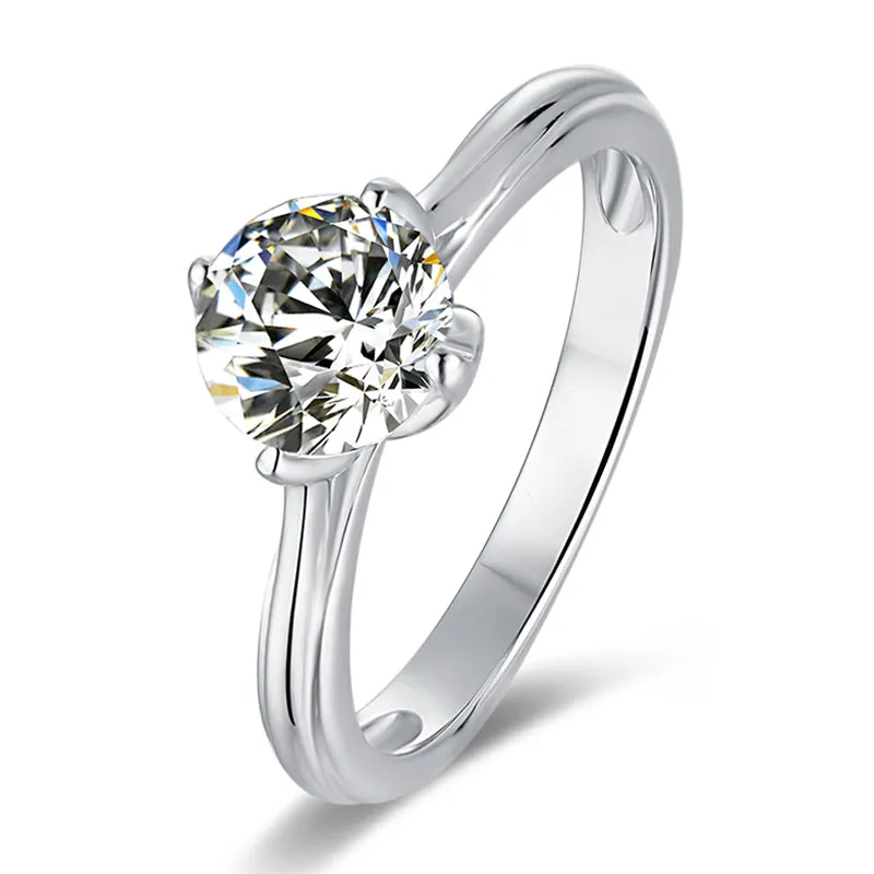 Classic Round Cut Moissanite Diamond Lotus Solitaire Rings