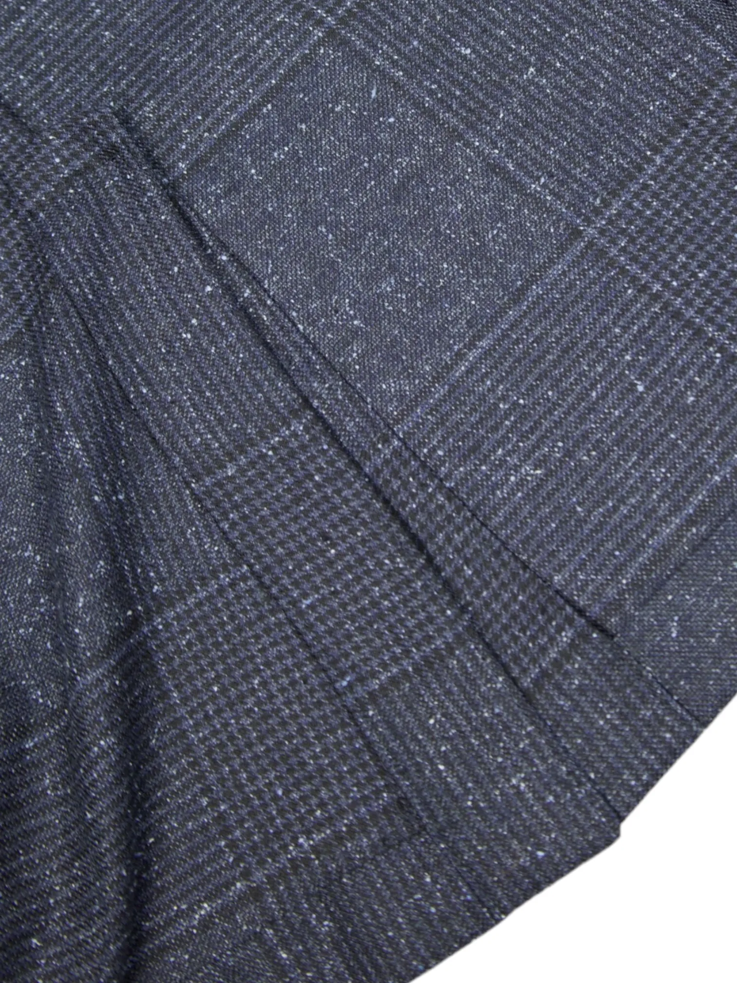 Corneliani Blue Wool & Silk Donegal Check Jacket