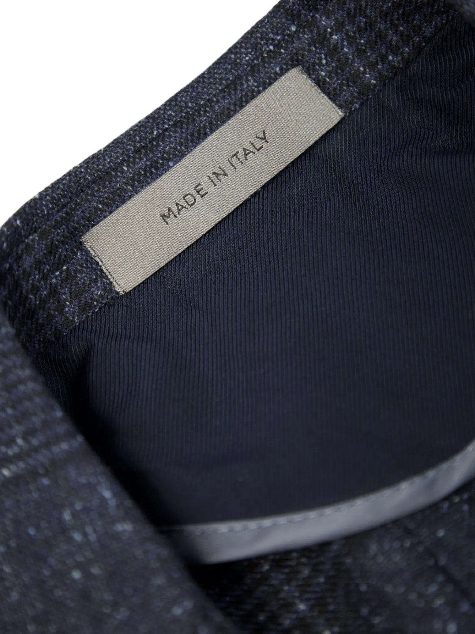Corneliani Blue Wool & Silk Donegal Check Jacket
