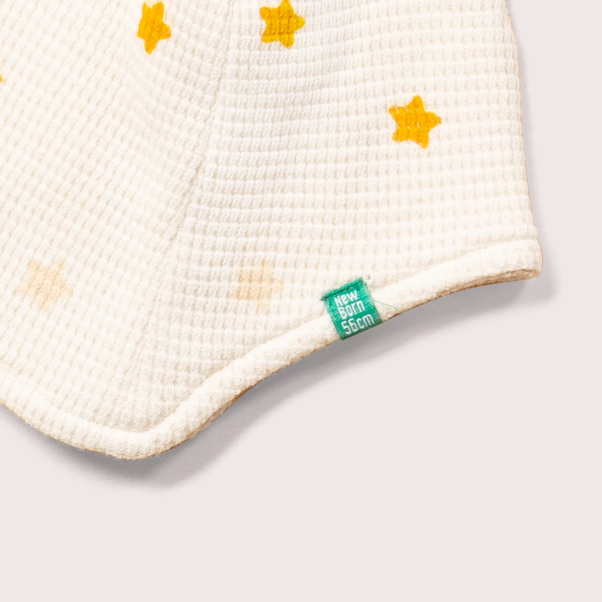 Cream Waffle Stars Baby Hat