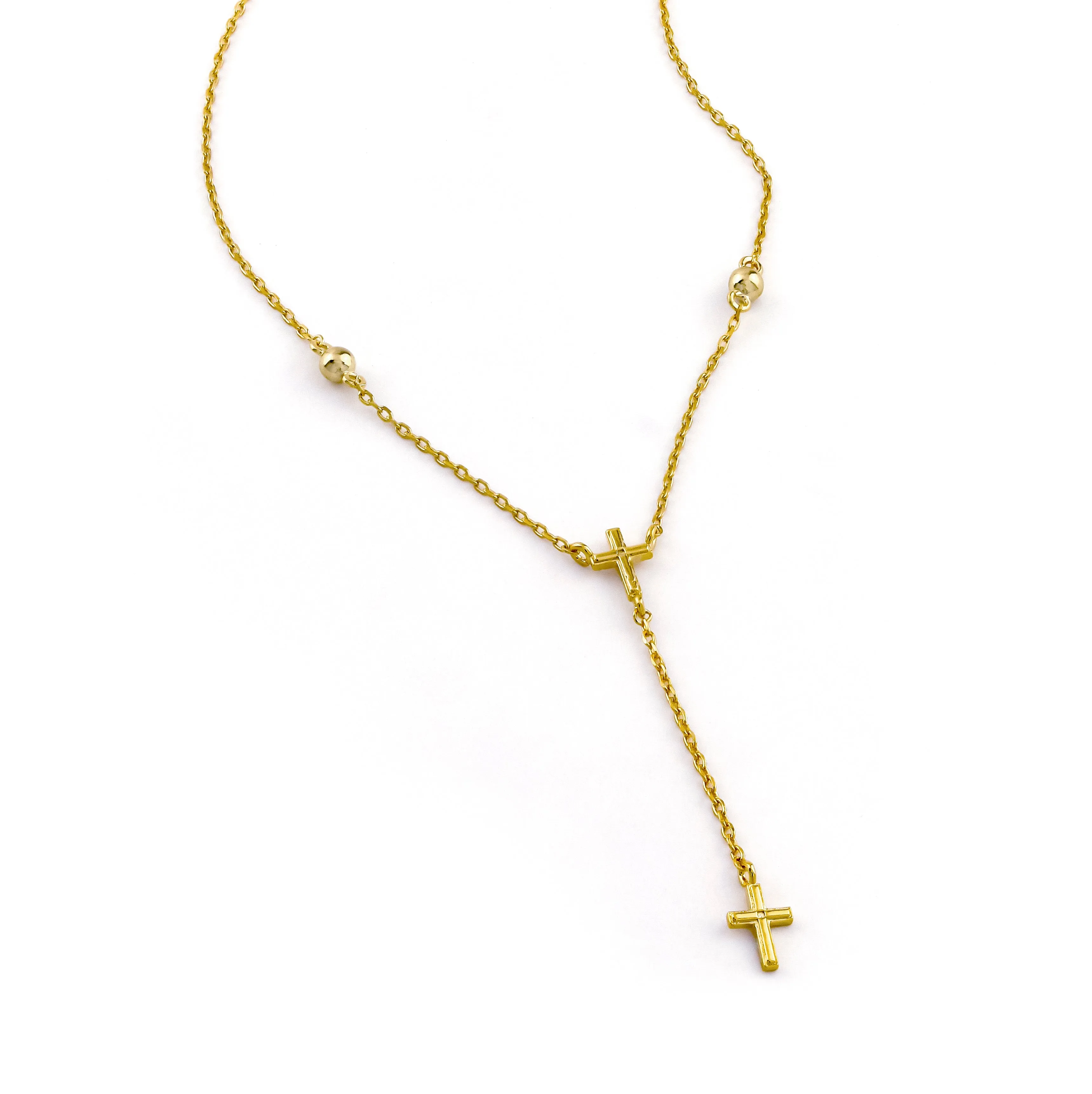 Cross Drop Gold Necklace
