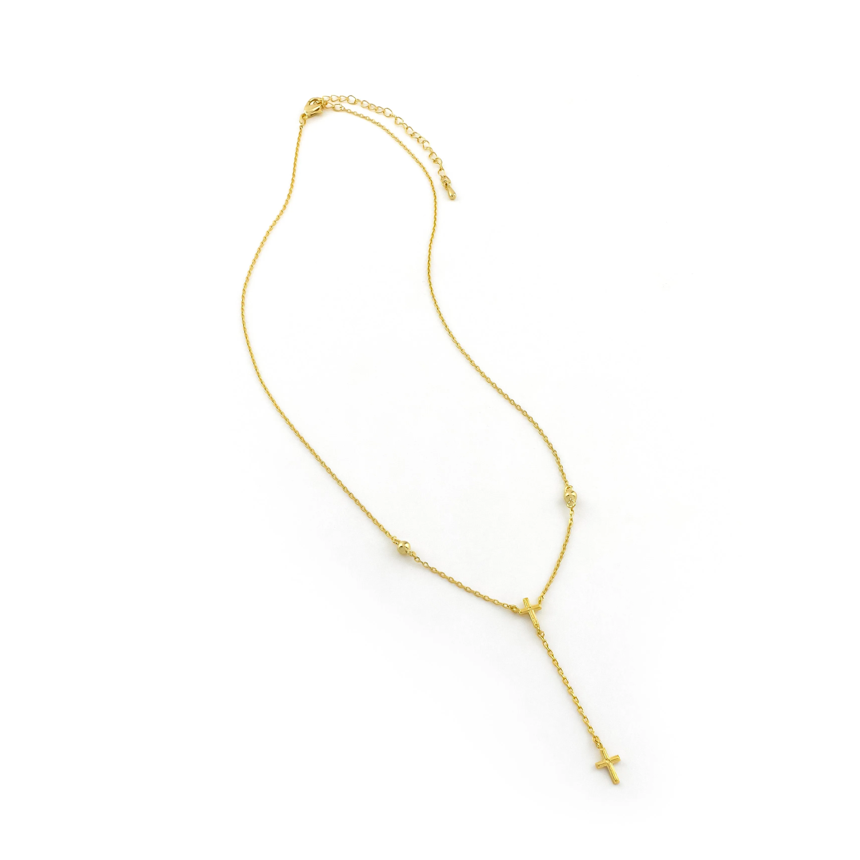 Cross Drop Gold Necklace