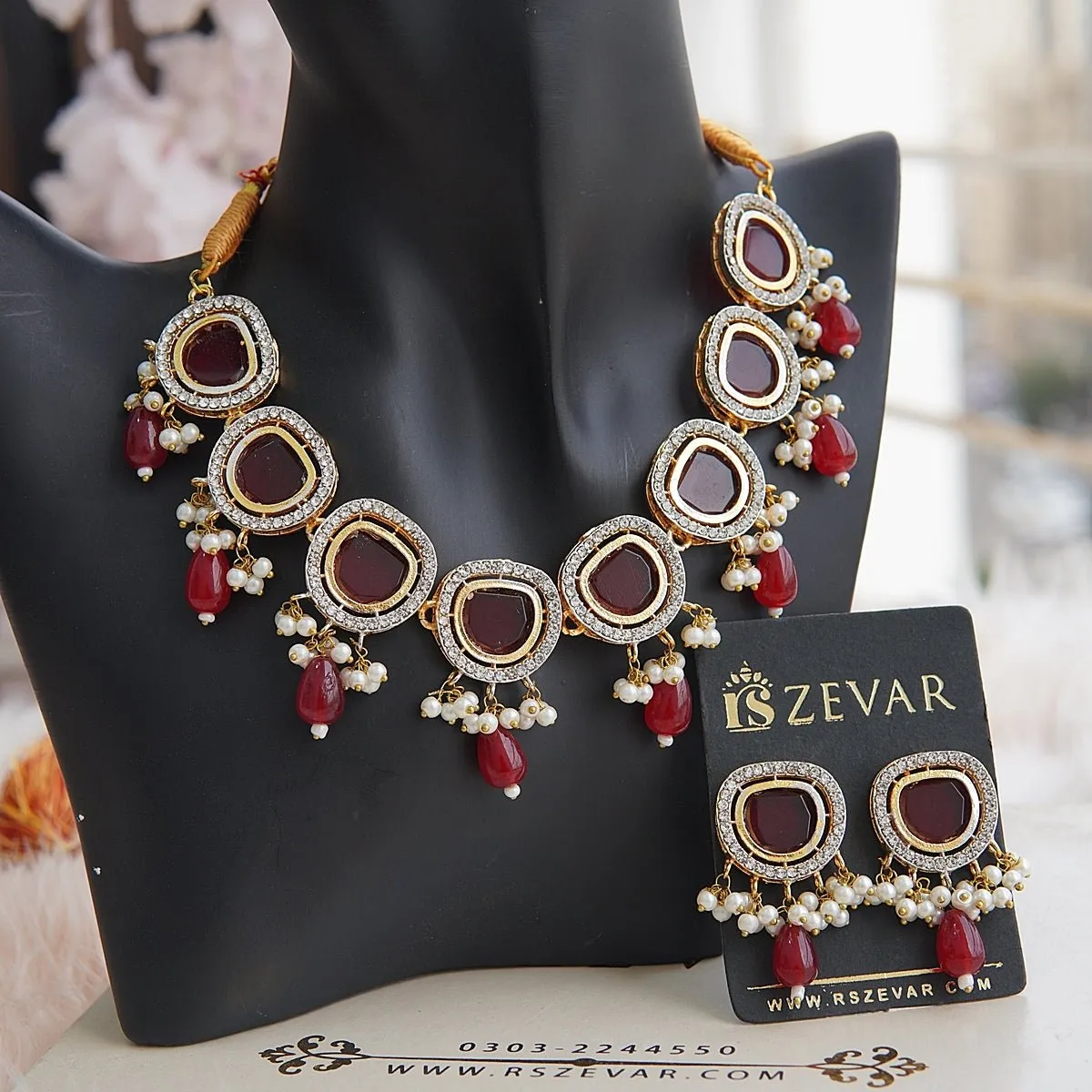 Cut Kundan Fine Necklace Set