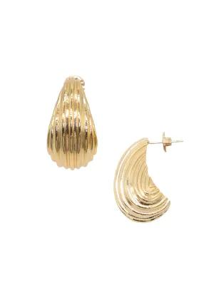 Devon Leigh Half Moon Earrings in Gold