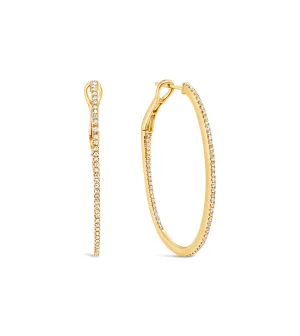 Diamond Oval Hoop Earring