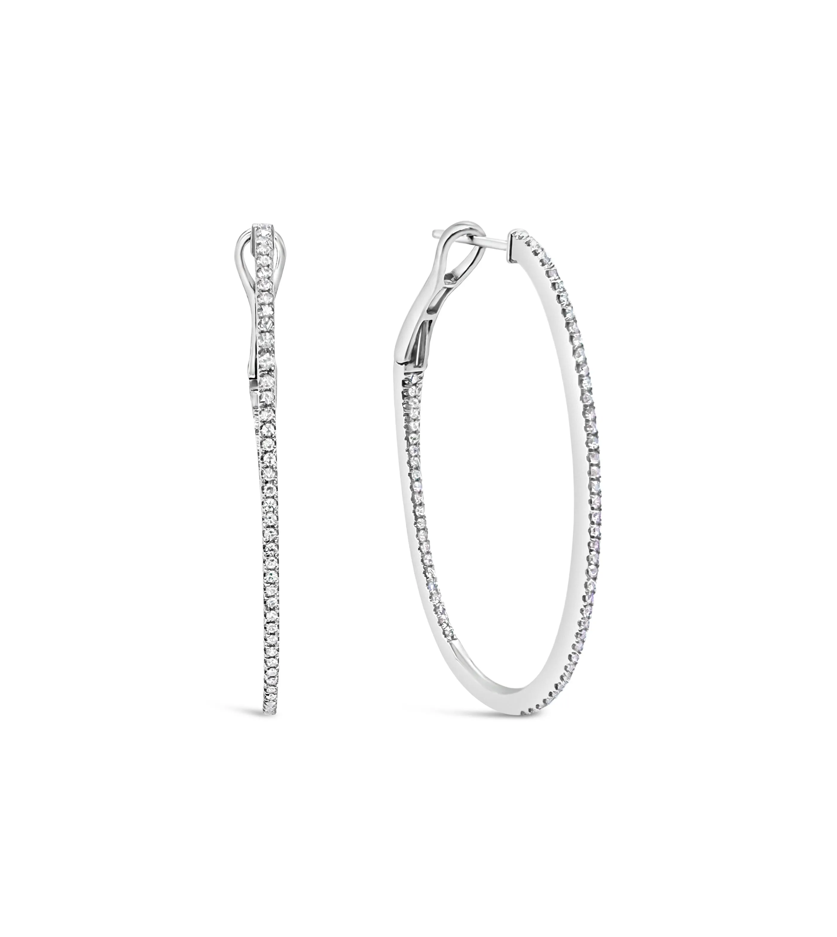 Diamond Oval Hoop Earring