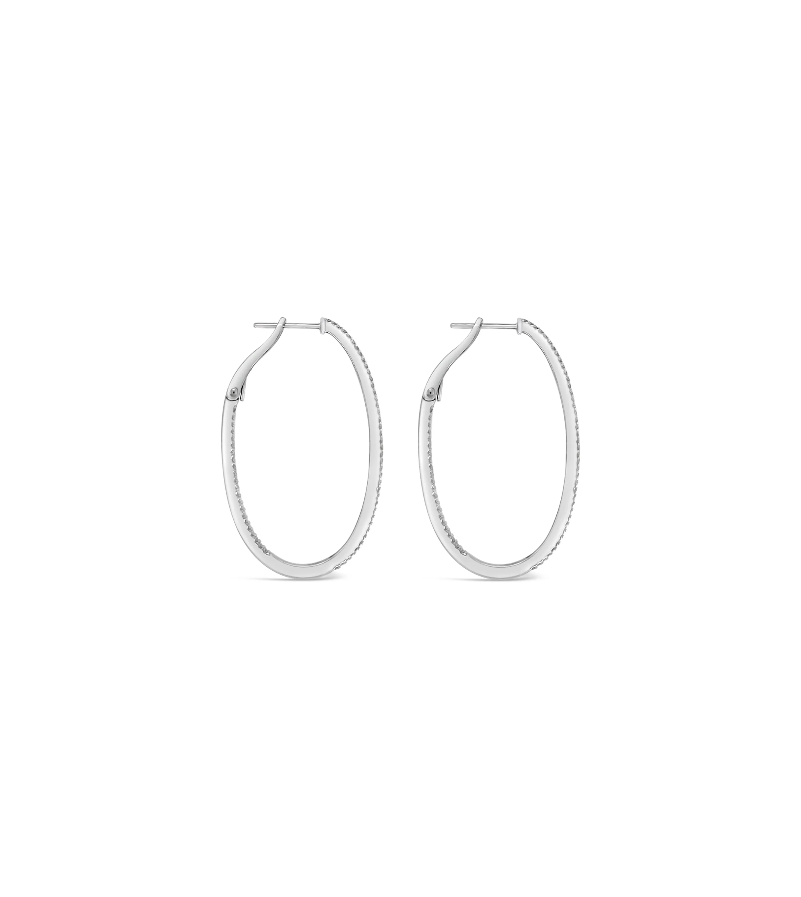 Diamond Oval Hoop Earring