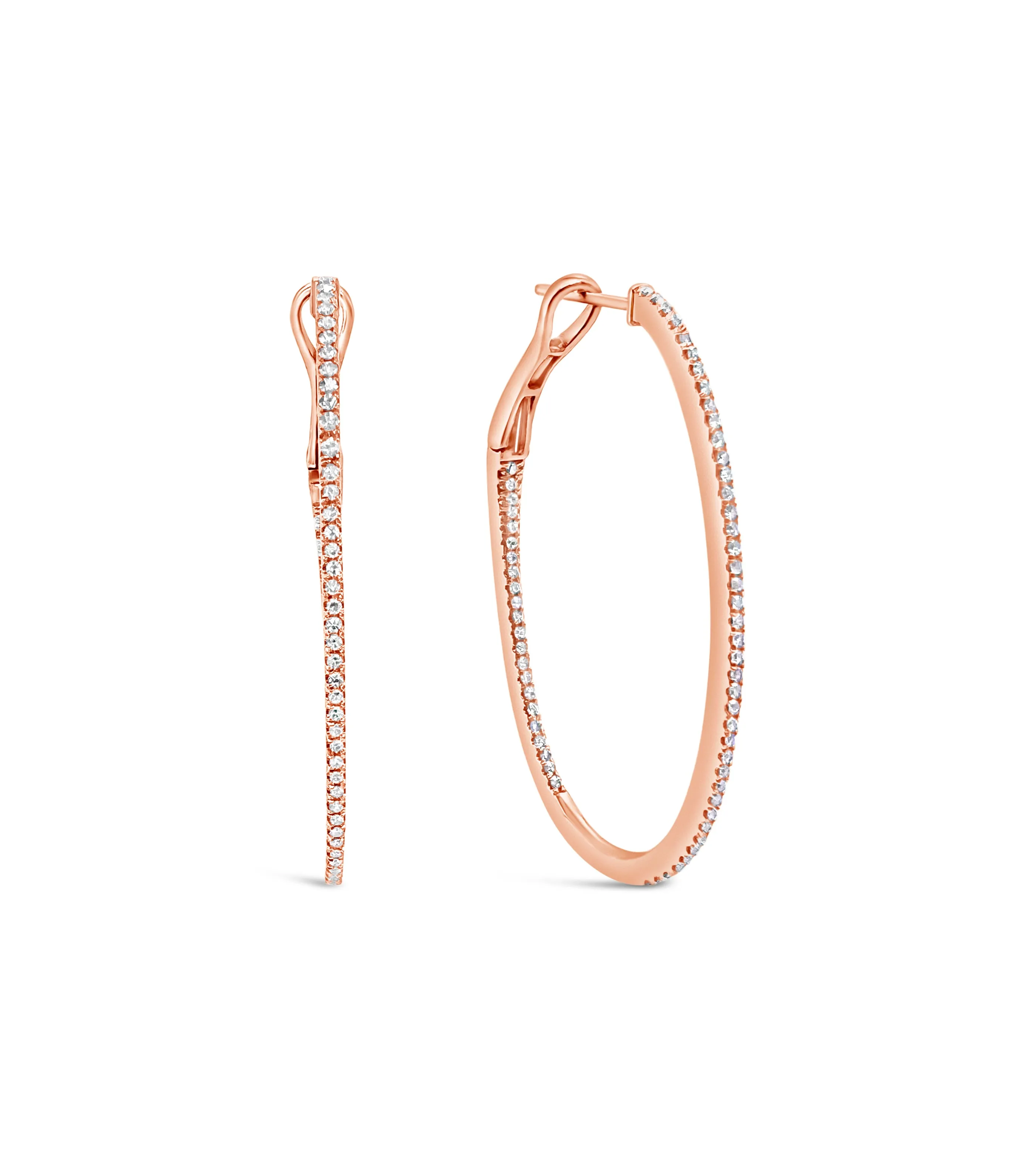 Diamond Oval Hoop Earring