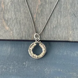 Diamond (raw) Circle "Geode" Pendant