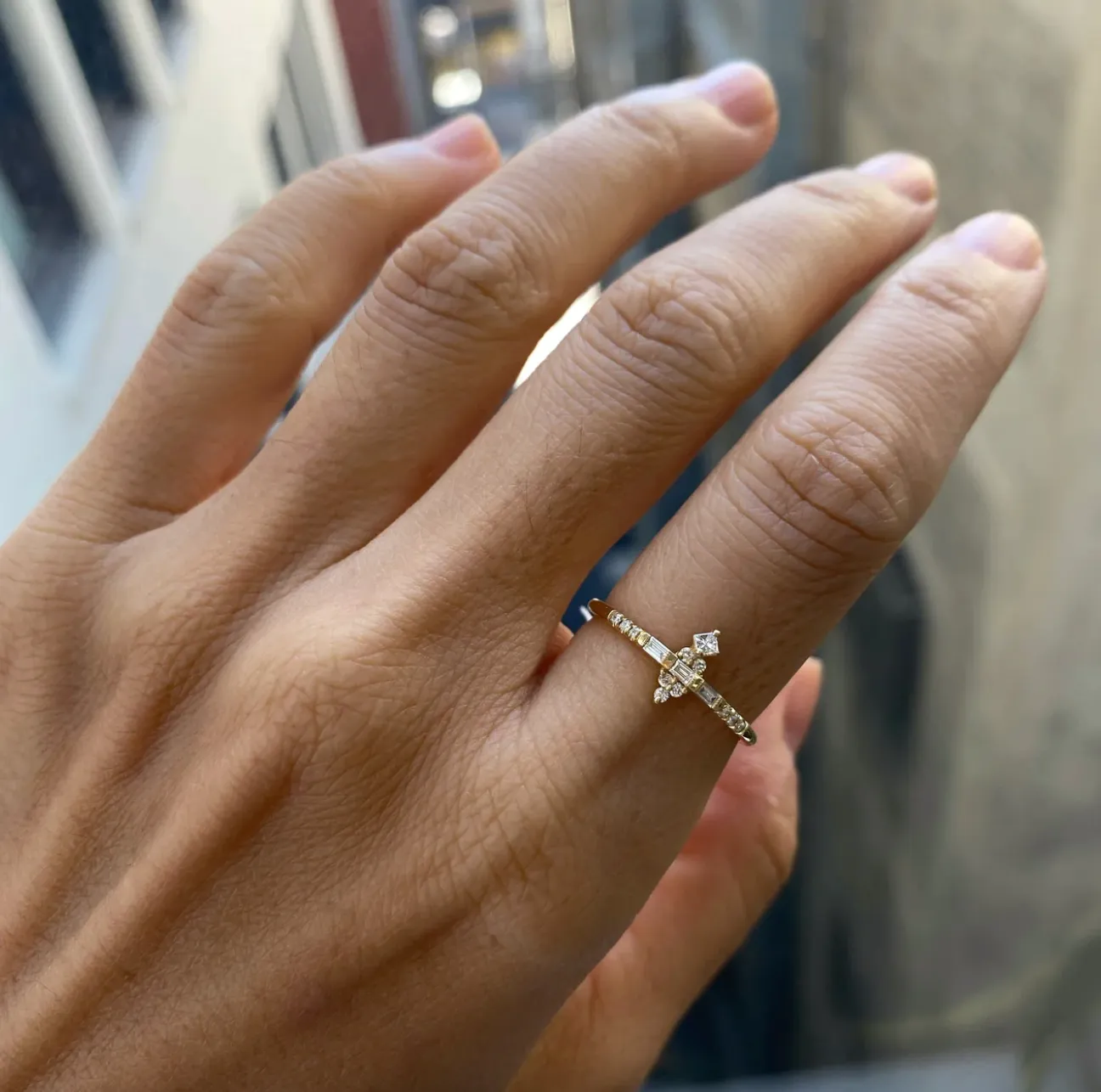 Diamond Temple Ring