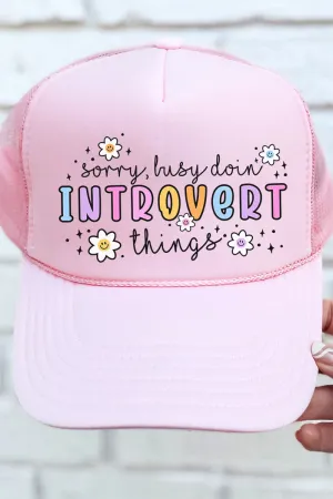 Doin' Introvert Things Otto Soft Pink Foam Front Trucker Hat