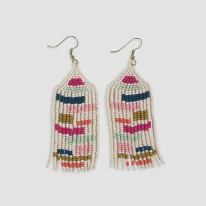 Dolly Color Blocks Fringe Earrings Rainbow