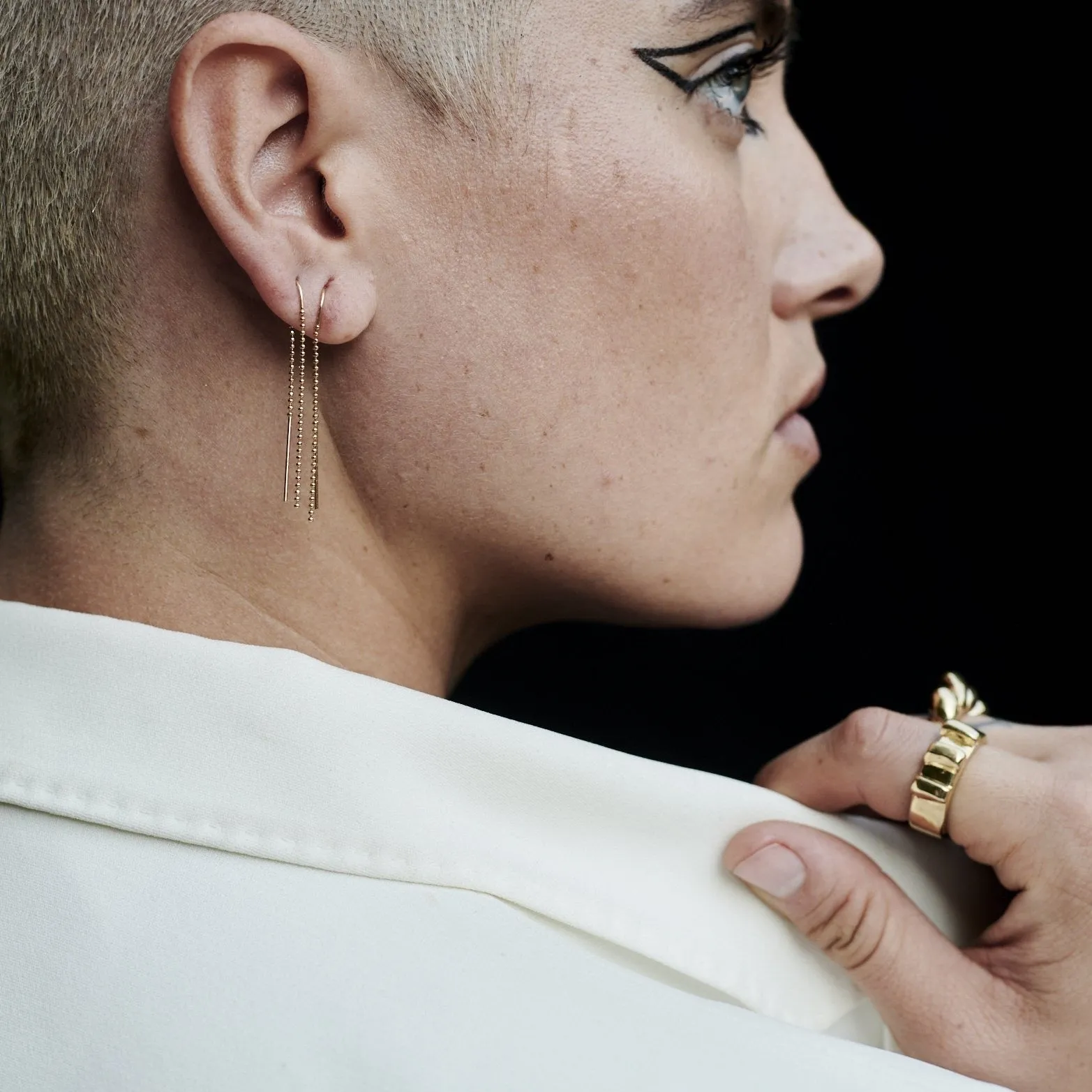Drop Chain Earrings - Gold