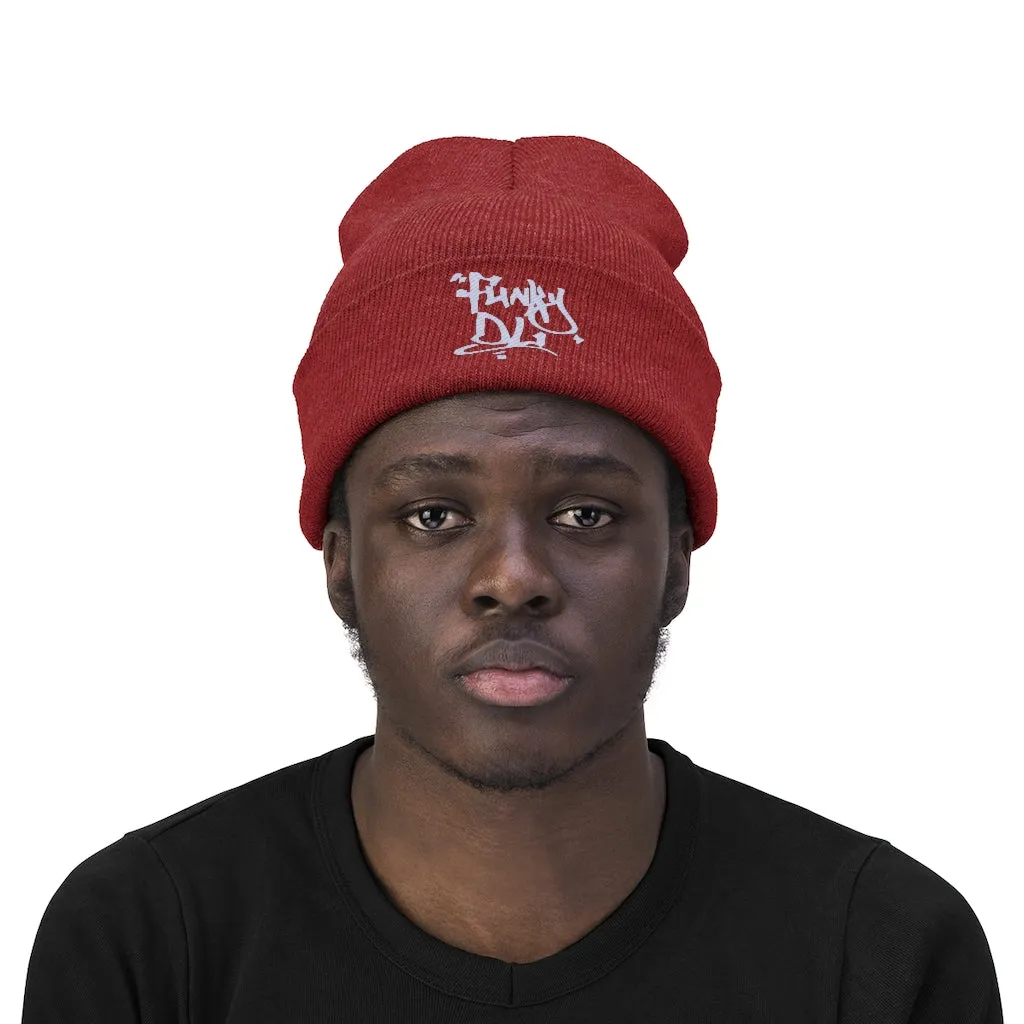 Embroidered Beanie Hat - "Funky DL" Logo