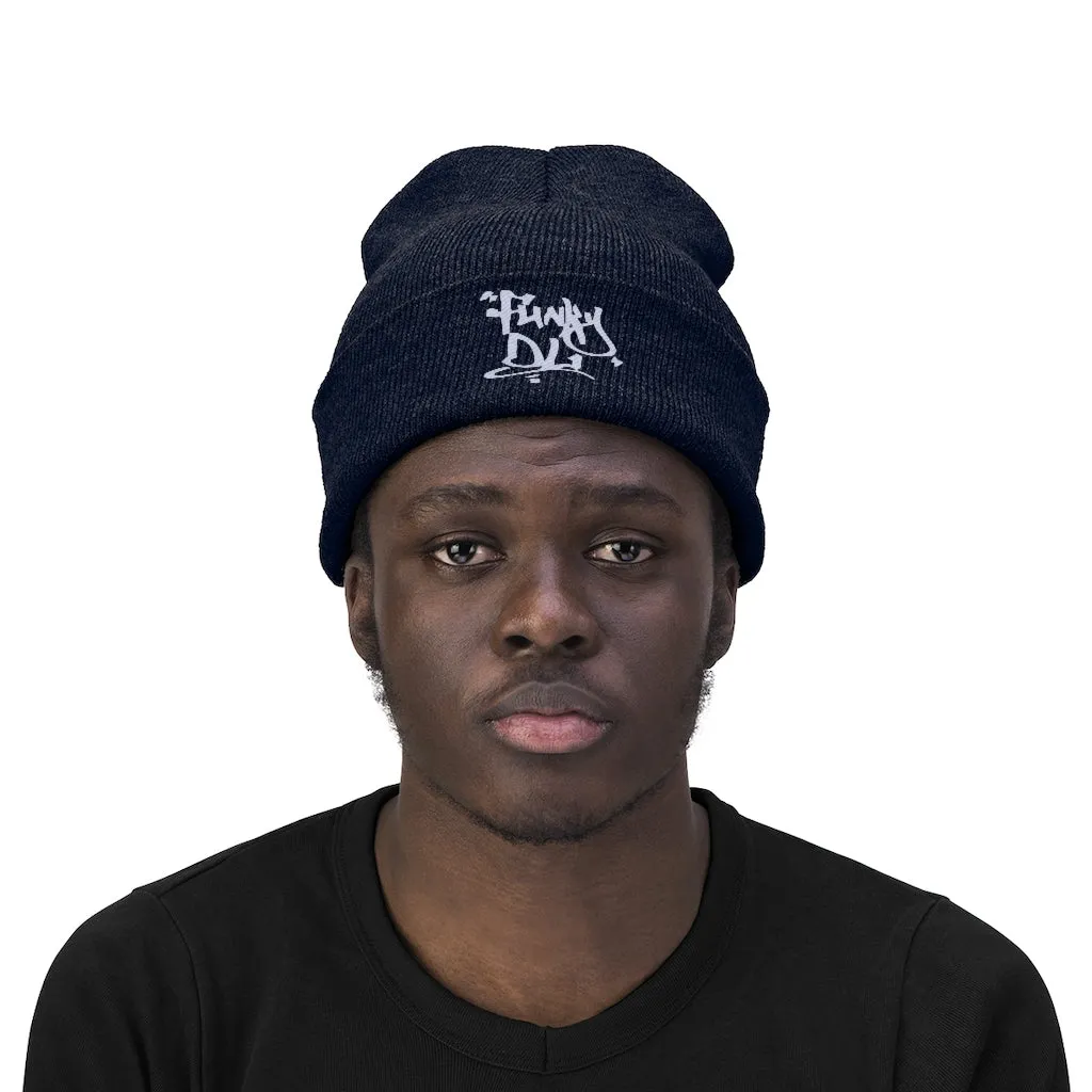 Embroidered Beanie Hat - "Funky DL" Logo