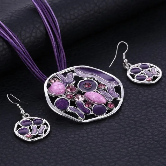 Fashion African Jewelry Set Silver Wedding Jewelry Sets for Brides Party Rope Bridal Jewelry Sets Summer Boho Jewelry