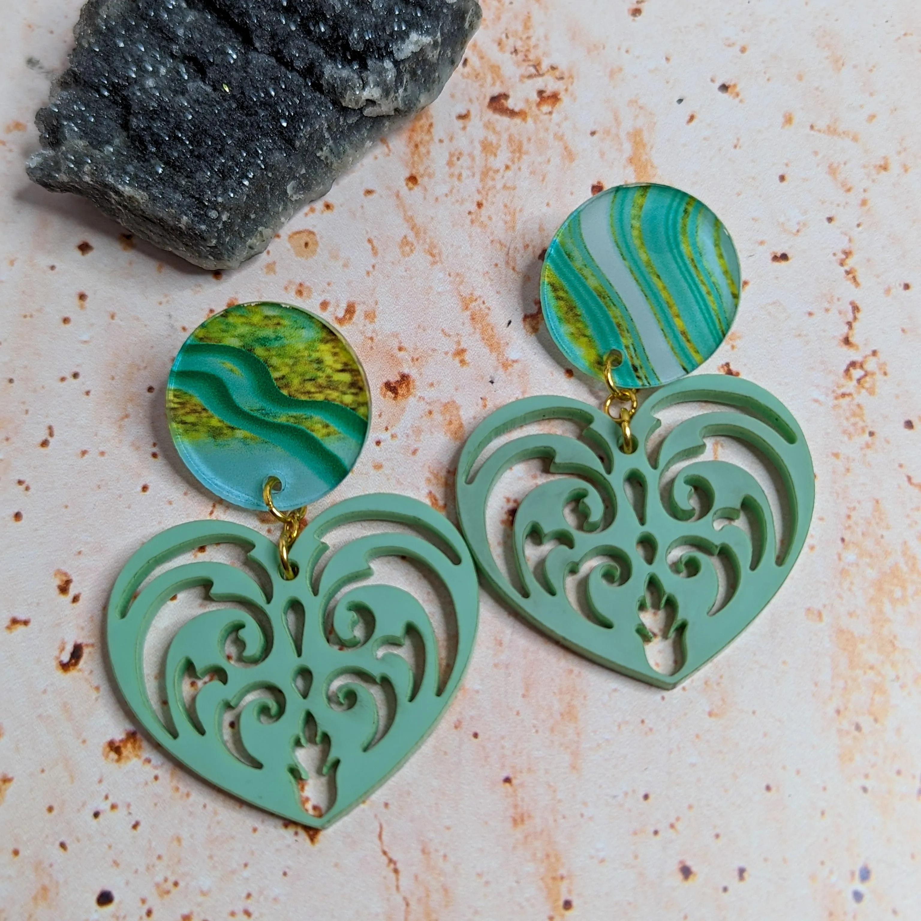 Filigree Heart Earrings