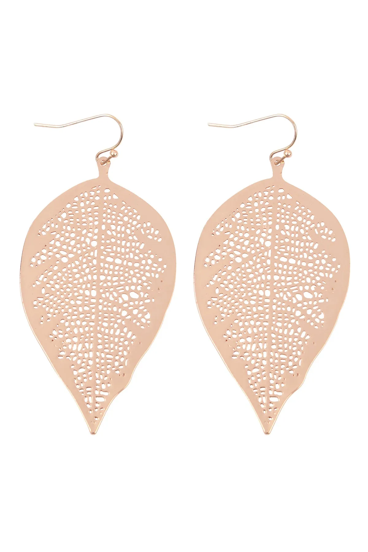 FINE LEAF FILIGREE HOOK EARRINGS