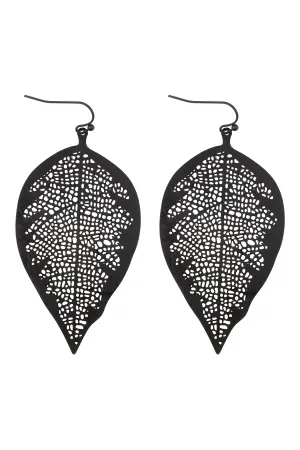 FINE LEAF FILIGREE HOOK EARRINGS