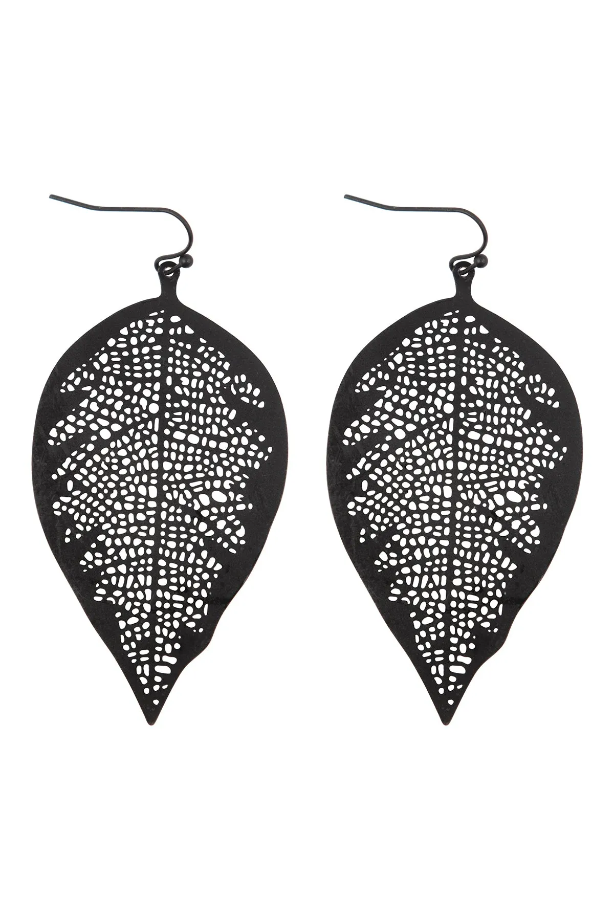 FINE LEAF FILIGREE HOOK EARRINGS