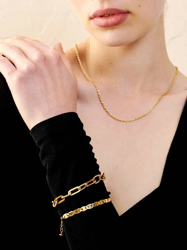 Flat Mariner Chain Bracelet -  Gold Plated
