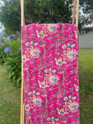 Flora Hand-stitched Cotton Bedspread