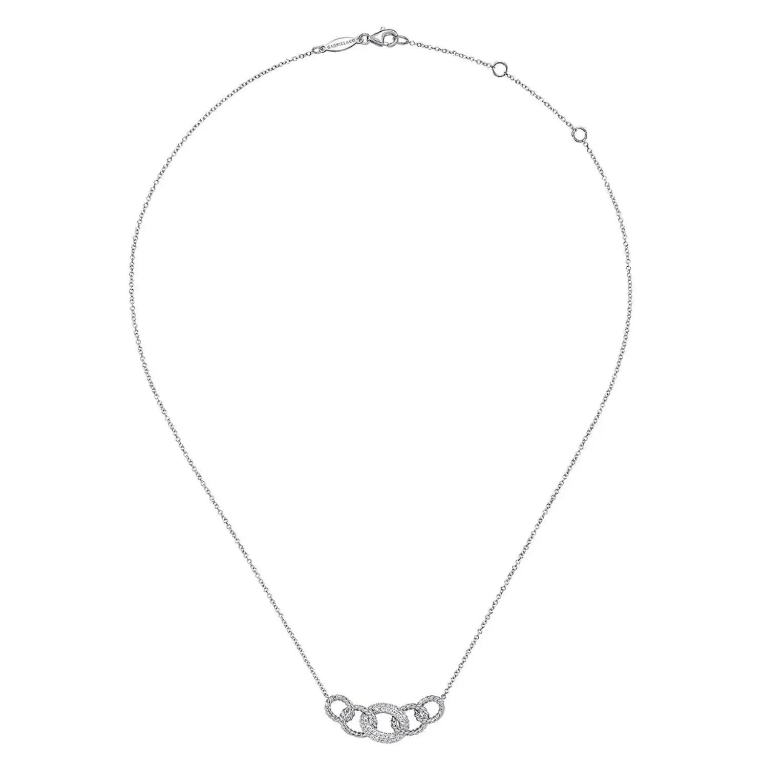 Gabriel & Co. Circular Chain Link Pave Diamond Pendant
