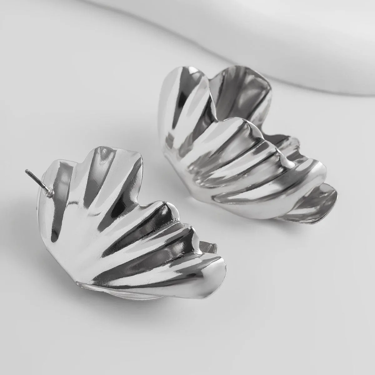 Geometric Abstract Folding Maple Leaf Earrings