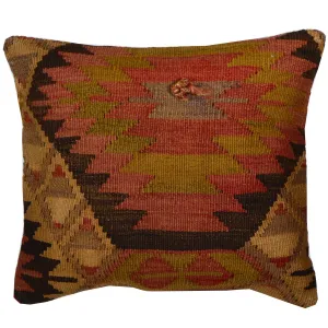 Geometric Pattern Hand-Woven Kilim Pillow Cover Brpsf-2193