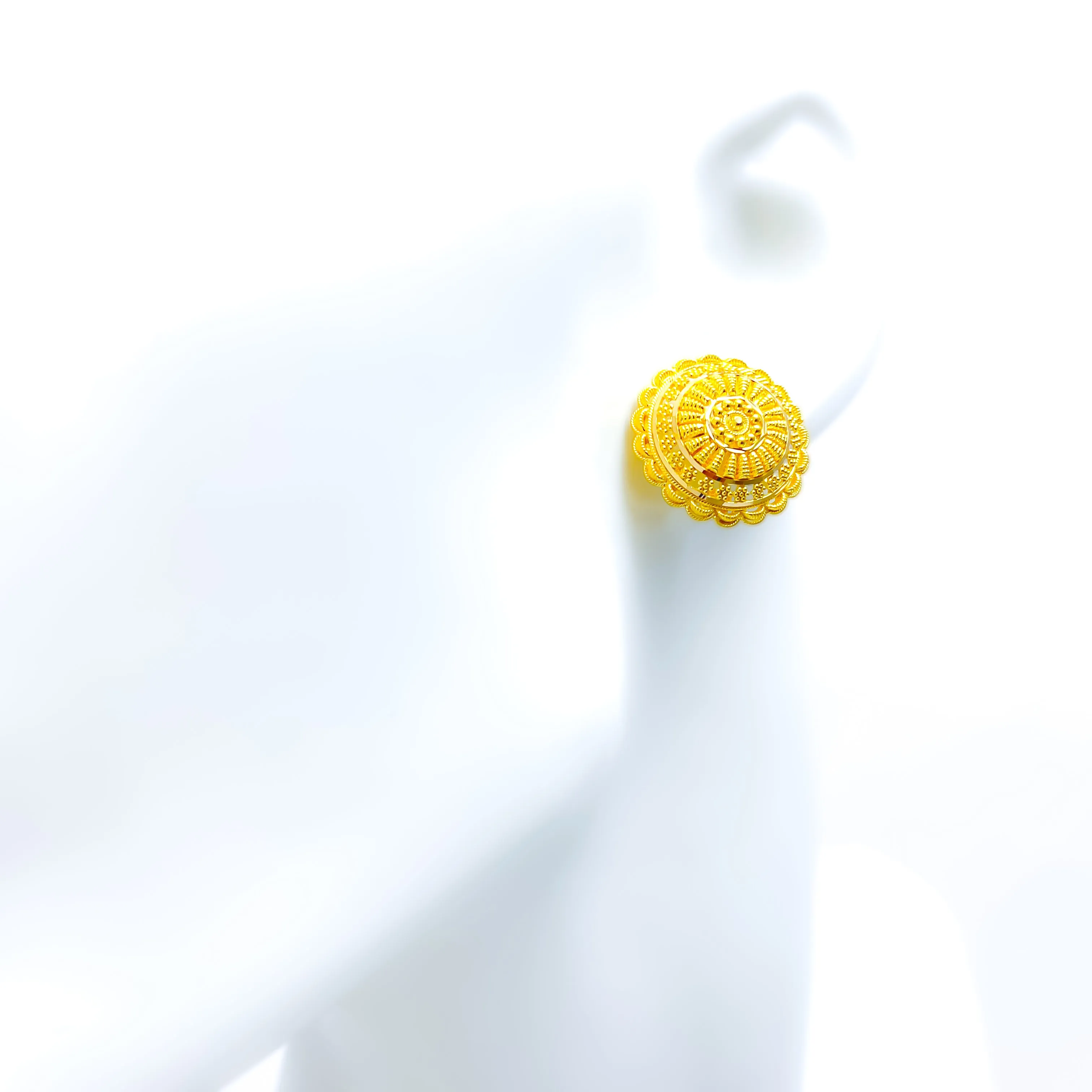 Glimmering Sophisticated 22k Gold Dome Earrings