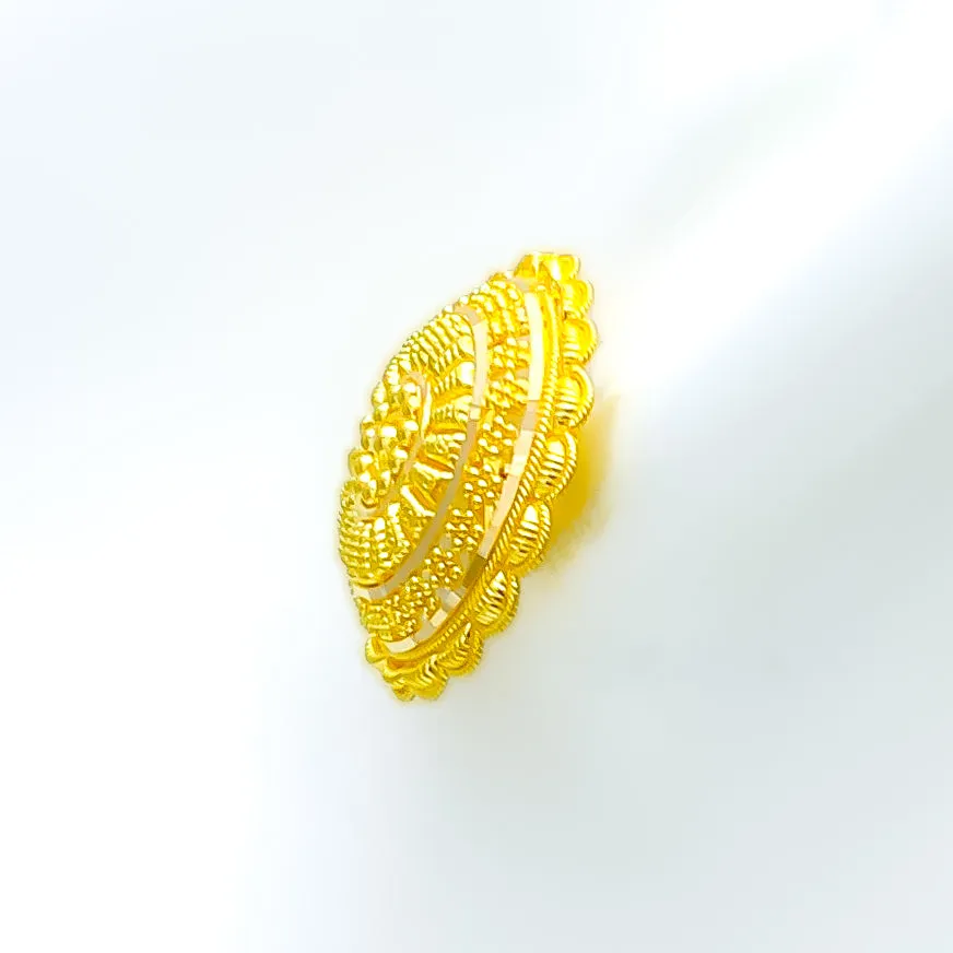 Glimmering Sophisticated 22k Gold Dome Earrings