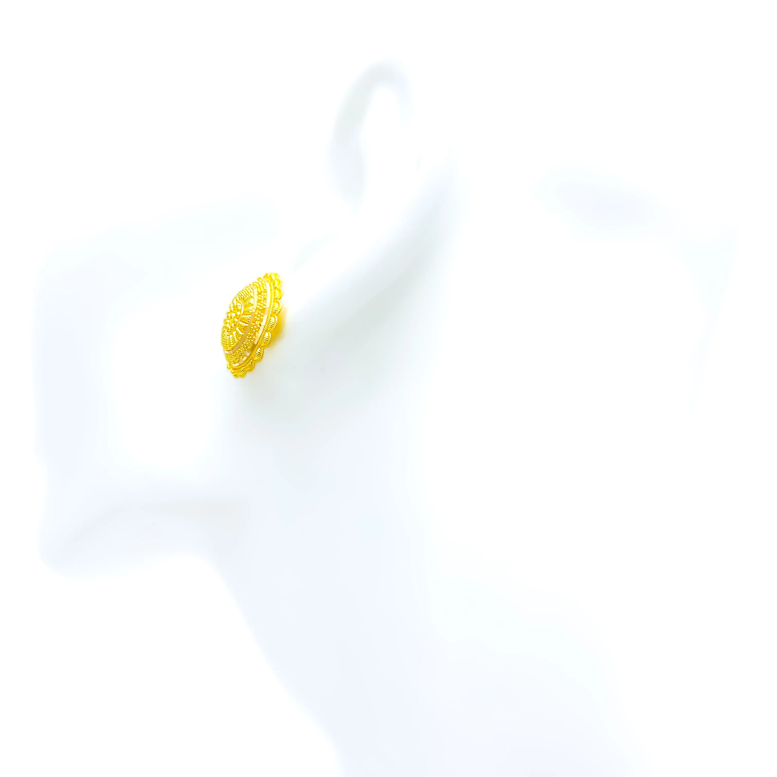 Glimmering Sophisticated 22k Gold Dome Earrings