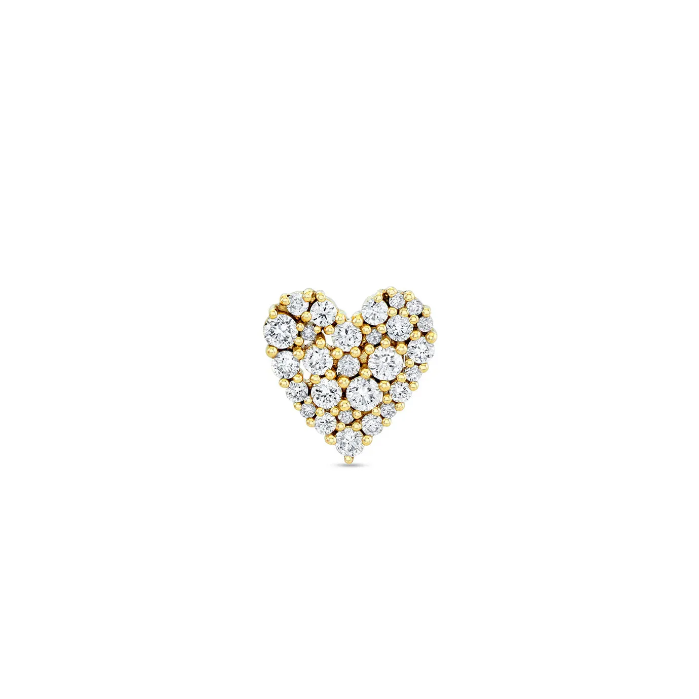 Gold & Diamond Cocktail Heart Stud