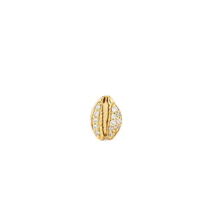 Gold & Diamond Cowrie Shell Stud