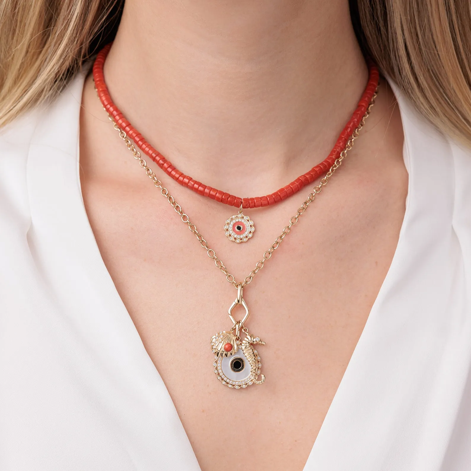 Gold & Diamond Sea Life Necklace