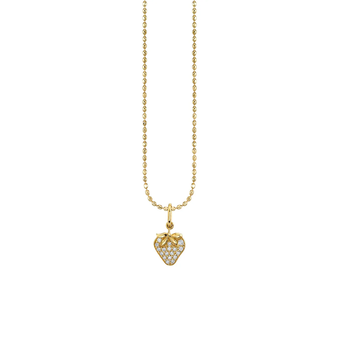Gold & Diamond Small Strawberry Charm