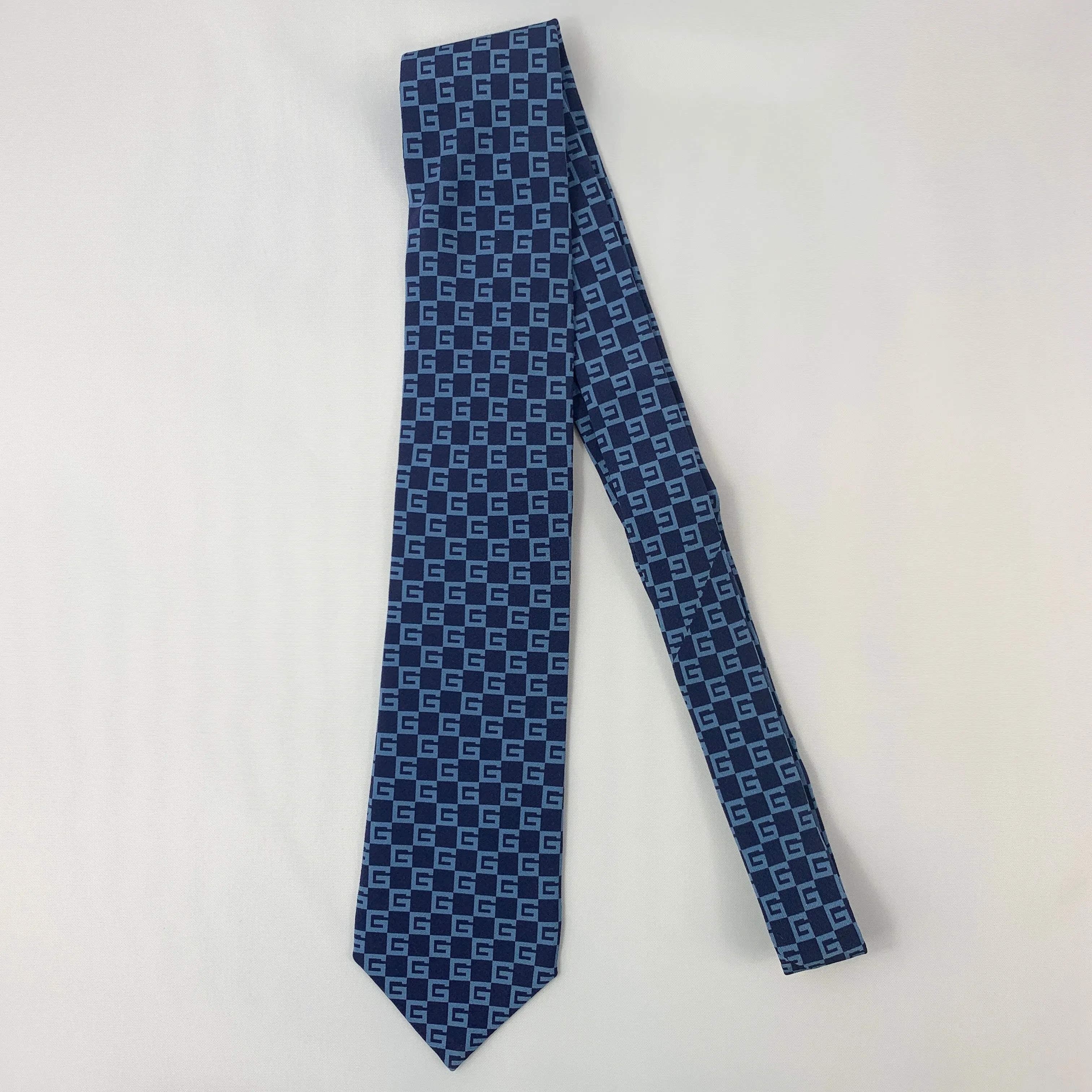 Gucci G Square Silk Tie in Sapphire Blue